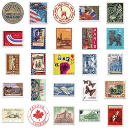 10/30/50PCS Vintage Travel Sticker Stamps Designs Sticker Packs (ONLINE ORDER ONLY)