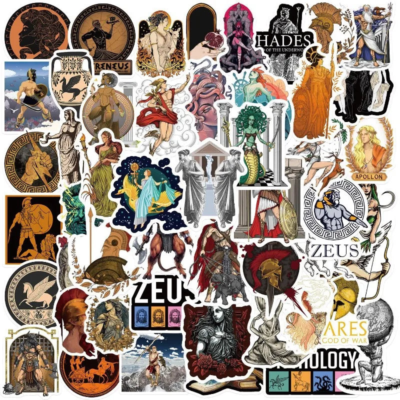 Greek Mythology Graffiti Stickers Pack - Suitcase, Water Bottle, Phone, Notebook Decor (ONLINE ORDER ONLY)