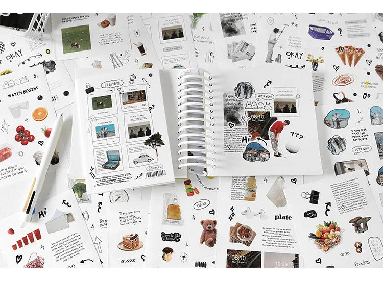 20 Sheets Future Expectation Series Stickers Book Scrapbooking Journal Creative Stationery DIY Decorative Stickers Aesthetic (ONLINE ORDER ONLY)