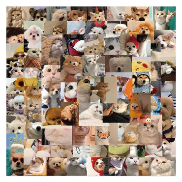 10/30/50/100PCS Happy Dog Cat PVC Sticker Aesthetic Children's Korean Stationery School Supplies DIY Decoration Scrapbooking (Online Order Only)
