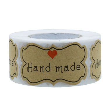 250pcs Kraft Paper Stickers Hand Made Seal Labels DIY Gift Packaging Holiday Present Stickers Cute Sticker Stationery (ONLINE ORDER ONLY)