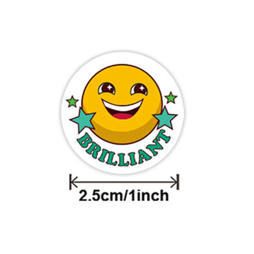 100-500pcs Cartoon Reward Stickers 8 Designs Party Round Stickers Birthday Party Packaging Sealing Stickers Stationery (ONLINE ORDER ONLY)