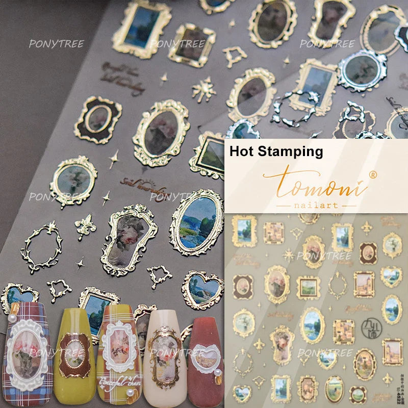 Button Rag Floral Print Flower Small Sticker Cloth Morning Glory Figure Pattern Thread Adhesive Nail Art Stickers Manicure Decal (ONLINE ORDER ONLY)