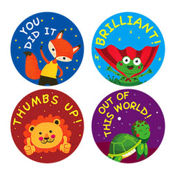 100-500pcs Cartoon Animal Children Sticker Reward Label Thank You Cute Toy Game Sticker DIY Gift Sealing Label Decoration Supple (ONLINE ORDER ONLY)