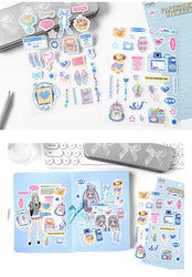 2Pcs/lot Girl Feelings Series Stickers Cute Sticker Scrapbooking Decorative Sticker Photo Album DIY Diary Stick Label Stationery (ONLINE ORDER ONLY)