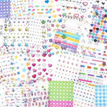 20Pages/piece Korean Ins Starlight Dot Series Decorative Stickers Phone Case Laptop DIY Idol Photocard Kawaii Journal Sticker (Online Order Only)