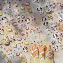 Fruits Apple Strawberry Animals Bear Dog Party Dream Flower Bone Rain Self Adhesive Nail Art Decoration Sticker Manicure Decals (Online Order Only)