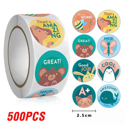 100-500pcs Cartoon Animals Cute Reward Stickers for Kids School Teacher Supplies Kids Classic Toy Gift Sealing Decor Stationery (ONLINE ORDER ONLY)