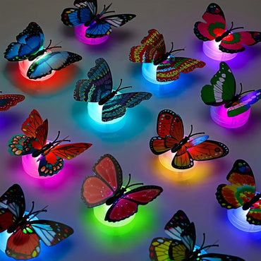 3D LED Butterfly Night Light Stickers - 10pcs Wall & Garden Decor (ONLINE ORDER ONLY)
