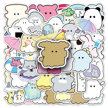 10/30/52PCS Kawaii Obakenu Stickers Cute Ghost Cartoon Sticker DIY Scrapbook Luggage Laptop Guitar Car Bike Skateboard Kids Toys (ONLINE ORDER ONLY)