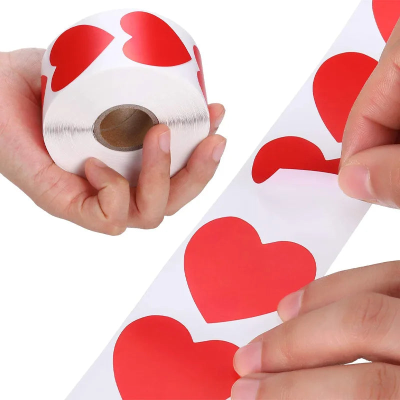 Heart shape of Red Stickers seal labels 50 Labels stickers scrapbooking for Package and wedding decoration stationery sticker (ONLINE ORDER ONLY)