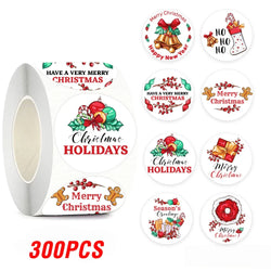 100-500pcs Christmas Theme Seal Labels Stickers For DIY Gift Baking Package Envelope Stationery Decoration 1inch (Online Order Only)