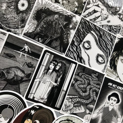 Horror Comic Fujiang Black White Thriller Toy Stickers Laptop Luggage Doodle 10/21/56Pcs (ONLINE ORDER ONLY)