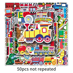 Cartoon Train Stickers 10/25/50pcs for DIY Scrapbooking Kids Laptop Phone Suitcase Helmet (Online Order Only)
