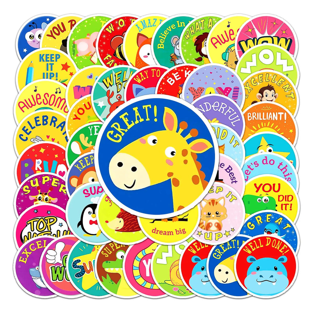 50Pcs Kids Cartoon Waterproof Vinyl Stickers for Skateboard Snowboard (Online Order Only)