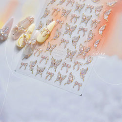 Cute Jelly Bowknot Butterfly Chic Animals Ribbon Tie Shine 3D Fantasy Nail Art Decorations Stickers DIY Dreamy Manicure Decals (Online Order Only)