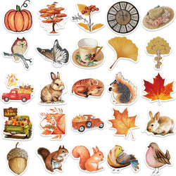 10/50Pcs Autumn Forest Scenery Paper Sticker Diy Diary Album Decoration Stickers Scrapbooking Planner Label Scrapbook Sticker (ONLINE ORDER ONLY)