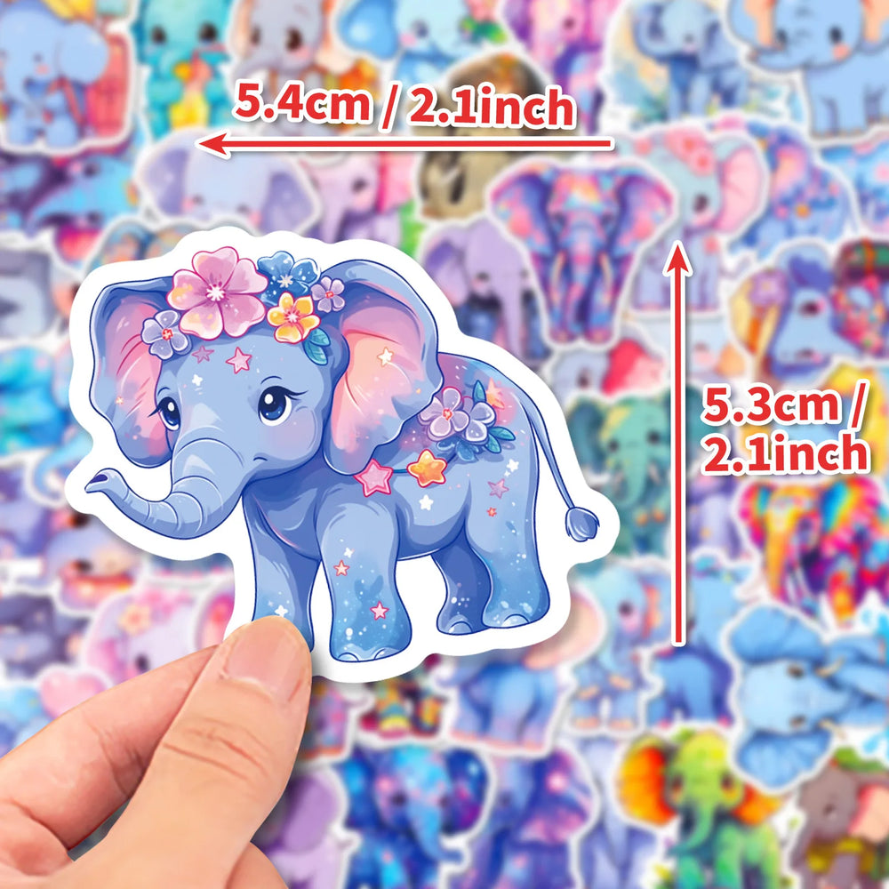 Elephant Family Cartoon Stickers for Phone Laptop Luggage Skateboard Kids Gift (ONLINE ORDER ONLY)