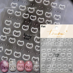Cartoon Black Kitten Cute Cat Star Moon Bowknot Cat's Paw Flaky Cloud Self Adhesive Nail Art Decoration Stickers Manicure Decals (ONLINE ORDER ONLY)