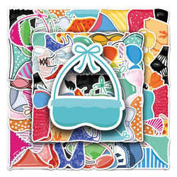 50Pcs Cute Cartoon Waterproof Vinyl Stickers for Skateboard Snowboard (Online Order Only)