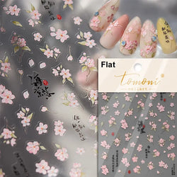Autumn Fall Maple Leaves Ginkgo Leaf Osmanthus Chrysanthemums Rabbit Bunny Plant Flower Relief Nail Art Sticker Decoration Decal (ONLINE ORDER ONLY)