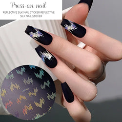 6pcs/Set High Gloss Reflective Nail Sticker Glitter Laser Silver Dark Flashy Effect Manicure 3D Nail Art Decoration Sticker Y2K* (ONLINE ORDER ONLY)