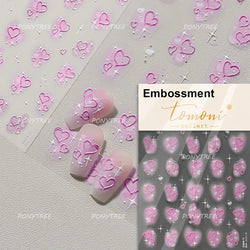 Black Punk Star Heart Laser Stroke Dark Wind Sexy Water Droplet Delicate Adhesive Nail Art Decorations Stickers Manicure Decals (ONLINE ORDER ONLY)