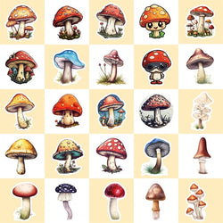 10/30/50PCS Terror Mushroom PVC Sticky Sticker Aesthetic Chidlren's Stationery Decoration Scrapbooking Hand Accounting Supplies (ONLINE ORDER ONLY)