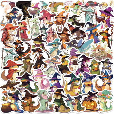 10/50pcs Cute Funny Magic Gecko Lizard Stickers Cartoon Animal Decals Skateboard Laptop Luggage Scrapbook Fridge Phone Sticker (Online Order Only)