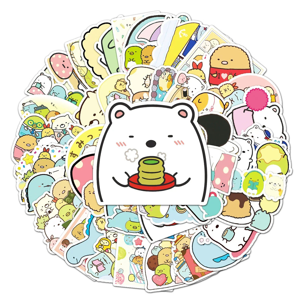 50Pcs Cartoon Waterproof Vinyl Stickers for Skateboard Snowboard (Online Order Only)