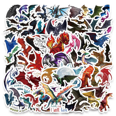 10/30/60PCS Ferocity Dragon Cartoon Stickers Cool Graffiti Decals DIY Laptop Guitar Bike Skateboard Fridge Waterproof Artwork (ONLINE ORDER ONLY)