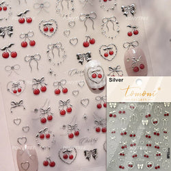 Gold Silver White Black Pink Blue Bowknot Ribbon Flat 3D Line Gird Strap Tie Elegant Charming Nail Art Stickers Manicure Decals (ONLINE ORDER ONLY)