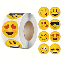 500pcs/roll Cartoon Funny Face Expression Reward Stickers, DlY Decoration Label  For Game Gift Envelope Self Adhesive Stickers (ONLINE ORDER ONLY)