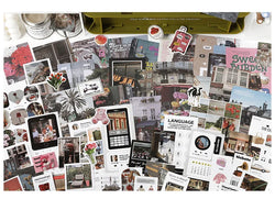 200Pcs/set Korean Style Fresh Sticker Note Paper Material Pack For Handbook Diary Collage DIY Scrapbooking Decoration Stationery (Online Order Only)