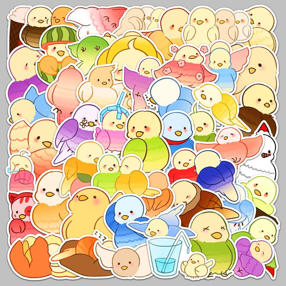 50pcs Cute Bird Graffiti Stickers for Helmet, Wall, DIY Decoration (ONLINE ORDER ONLY)