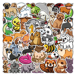 50pcs Animal Cartoon Stickers for Luggage, Laptop, Phone, Kids Toys (Online Order Only)