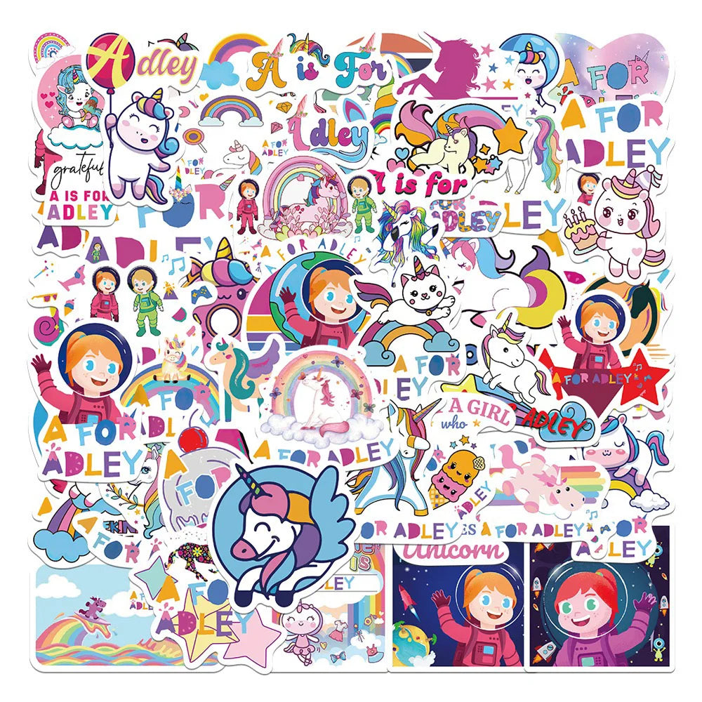 10/30/50PCS Cartoon Game Unicorn A for Adley Stickers DIY Phone Laptop Luggage Skateboard Graffiti Decals Fun for Kid Toy (ONLINE ORDER ONLY)