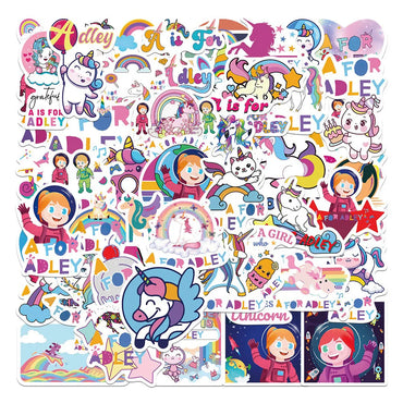 10/30/50PCS Cartoon Game Unicorn A for Adley Stickers DIY Phone Laptop Luggage Skateboard Graffiti Decals Fun for Kid Toy (ONLINE ORDER ONLY)