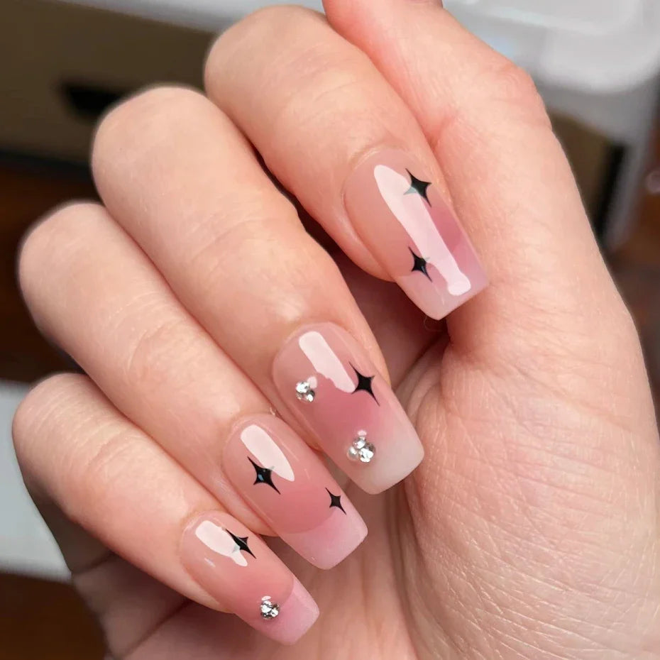 1PCS Sliver Stars Nails Stickers 3D Bronzing Laser White Cross Starlight Glossychic Y2K Stylish Adhesive Manicure Decorations *# (Online Order Only)