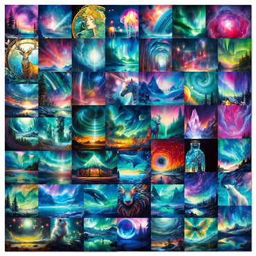 10/50Pcs Colorful Northern Lights Aesthetic Stickers Decoration Decals DIY Notebook Laptop Guitar Luggage Toy Cool Sticker (ONLINE ORDER ONLY)