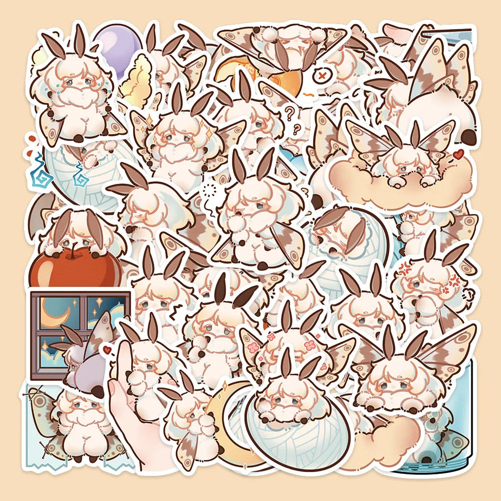 40pcs Cute Moth Graffiti Stickers for Helmet, Wall, DIY Decoration (ONLINE ORDER ONLY)