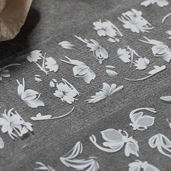 10 Rolls White Flower Petal Butterfly Design Nail Foil Transfer Stickers Glossy Glitter Nail Art Supplies for Women & Girls DIY* (ONLINE ORDER ONLY)