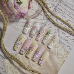 Angel Bowknot Stone Statue Vintage Photo Frame Flower Bed Bouquet Garden Rose Crown Adhesive Nail Art Stickers Manicure Decals (ONLINE ORDER ONLY)