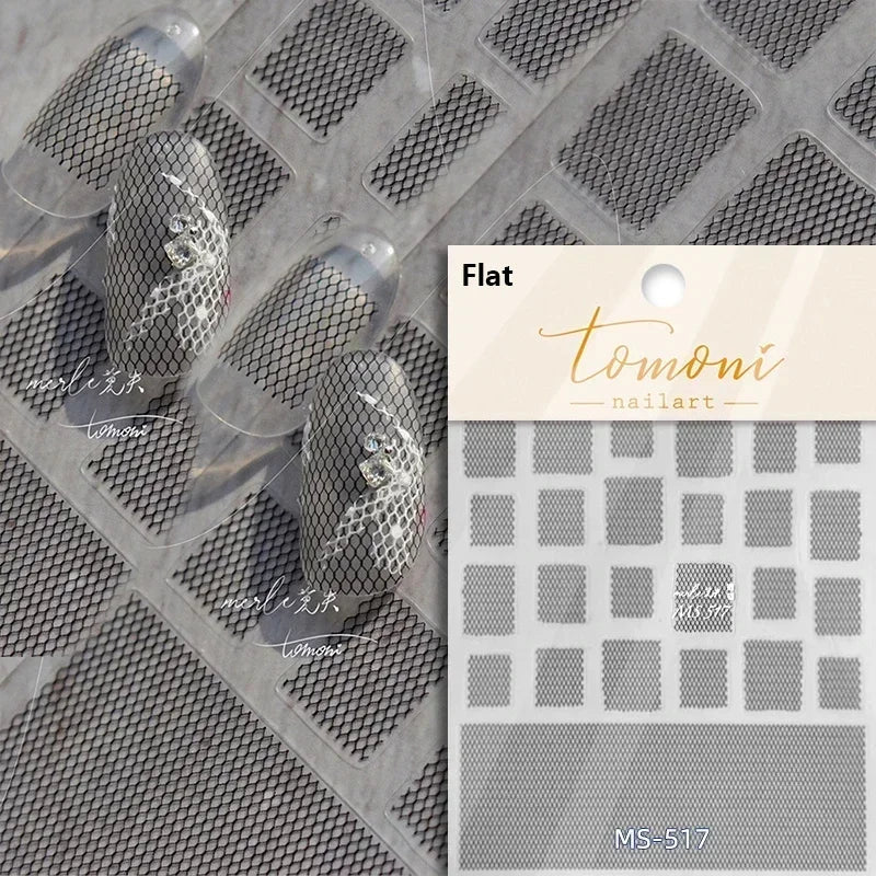 Charming Geometric Black Khaki Brown Grid Houndstooth Snowflake Flat Chic  Adhesive Nail Art Decoration Stickers Manicure Decals (Online Order Only)