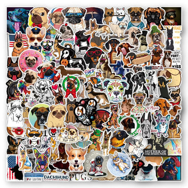 10/30/50/100pcs Mix Funny Dog Animal Cartoon Stickers Kids Toy DIY Laptop Bike Guitar Notebook Phone Classic Toy Decal Sticker (Online Order Only)