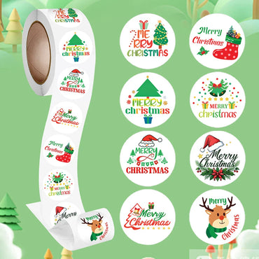 100-500pcs Merry Christmas Stickers 1 Inch Round Christmas Tags Lables For Gift Baking Package Decor Stationery Stickers (ONLINE ORDER ONLY)