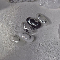 Gold Silver Line Irregular Shape Shiny Rhinestone 5D Bronzing Soft Relief Self Adhesive Nail Art Stickers Nail Decoration Decals (ONLINE ORDER ONLY)