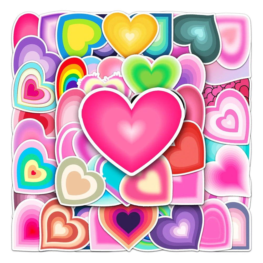 50Pcs Love Cartoon Waterproof Vinyl Stickers for Skateboard Snowboard (Online Order Only)