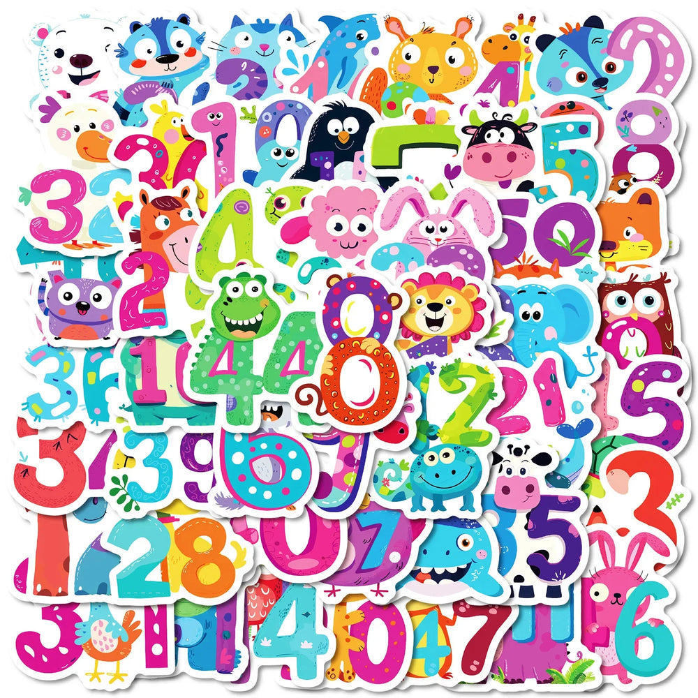 50Pcs Cartoon Animal Graffiti Stickers for Helmet, Wall, DIY Decoration (Online Order Only)