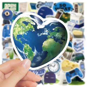 10/30/50PCS Ins Style Cartoon Stickers Cute Blue Decals For Phone Skateboard Suitcase Bike Fridge Notebook Graffiti DIY Kids Toy (Online Order Only)